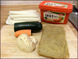 Ddukbokki ingredients