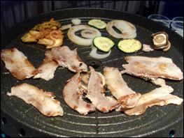 Korean barbecue at home picture ready to eat