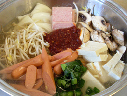 Budae Jjigae ingredients