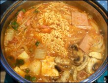 Budae jjigae ready to eat