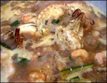 Crab soup boiling