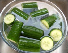 Cucumber in salt water