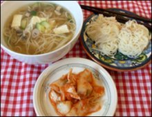 Miso soup with kimchi