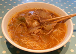 Korean Noodle Soup, Kimchi picture