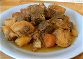 Slow cooked beef on a plate picture