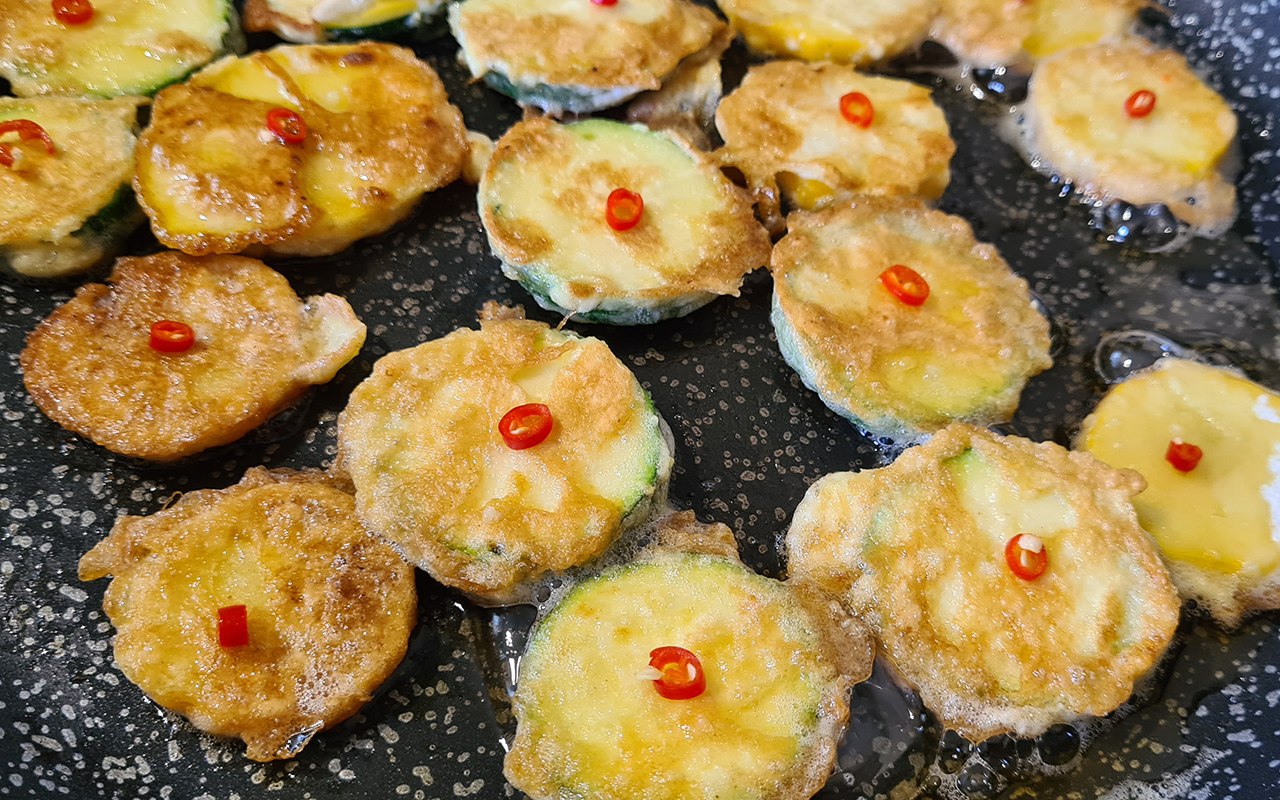 Pan Fried Zucchini (Hobak Jeon)