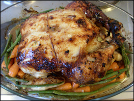 Roast chicken cooked