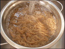 Washing Buckwheat Noodle