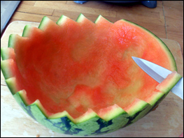 Cutting watermelon